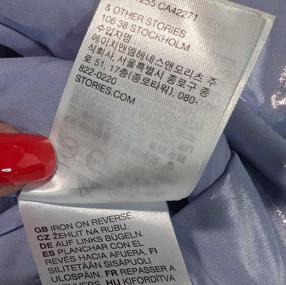 & OTHER STORIES | Metallic Puff Sleeve Top In Lilac - Picture 10 of 13